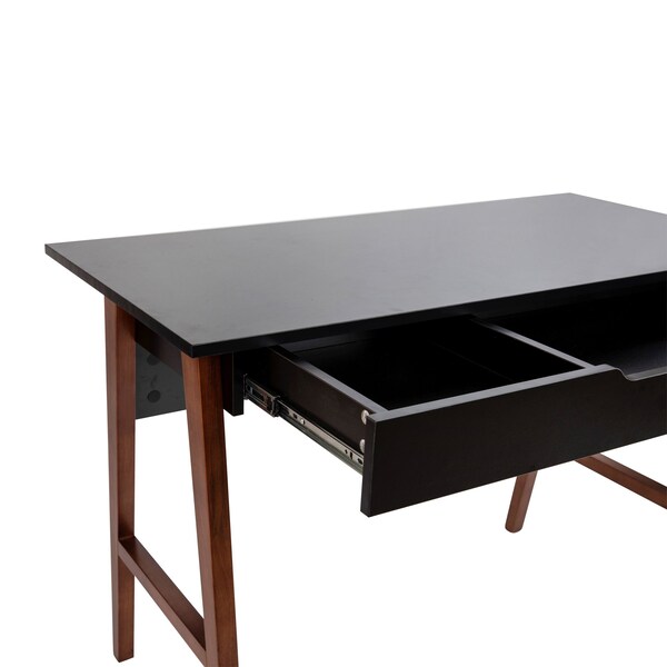 Flash Furniture Black/Walnut Home Office Computer Desk with Drawer - GC-MBLK60-BK-WAL-GG