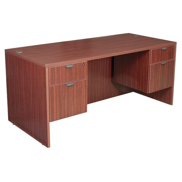 Regency Pedestal Desk Legacy Double Pedestal Desks, 30 D X 29 H, 66 W X Wood, Mahogany - LDP6630MH