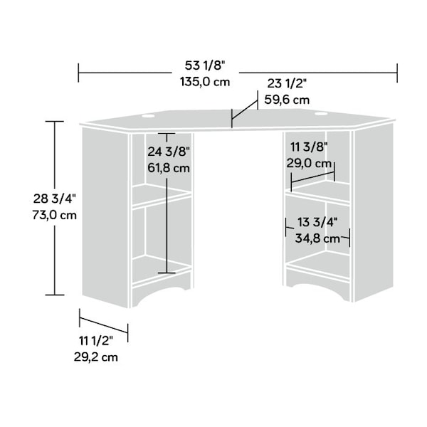 Sauder 23.42 in D X 28.74 in H, 53.15 in W X Engineered wood - 428239