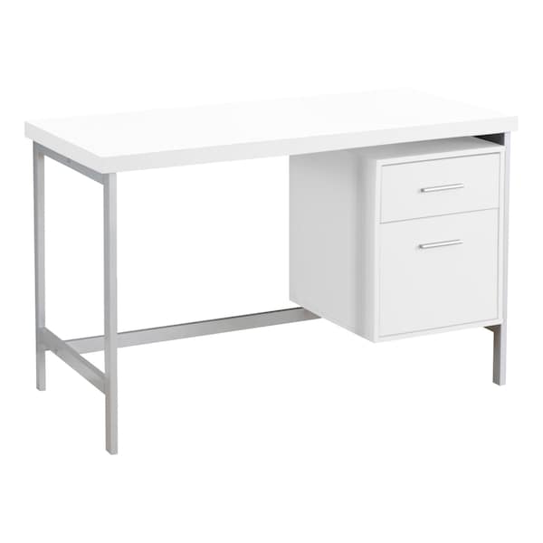 Homeroots 30 in. Particle Board & Silver Metal Computer Desk - 333387