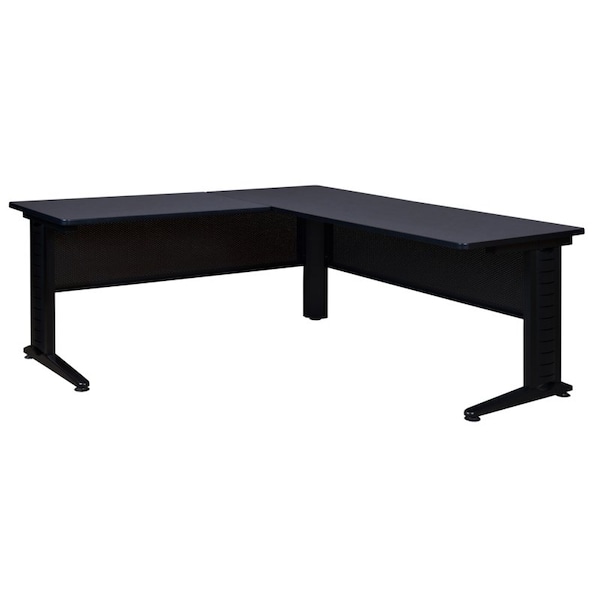 Regency Desk Shell Fusion 72" L-Desk Shell, 42" Return, Grey, Grey - MLDS723042GY