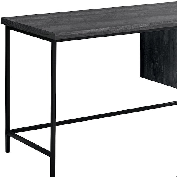 Homeroots 30 in. Black Particle Board & Black Metal Computer Desk with a Hollow Core - 333553
