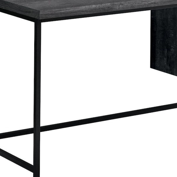 Homeroots 30 in. Black Particle Board & Black Metal Computer Desk with a Hollow Core - 333553