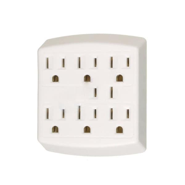 American Imaginations 15 AMP Square Beige 6-Tap Receptacle Plastic - AI-37208