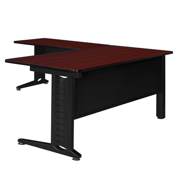 Regency Desk Shell Fusion 66" L-Desk Shell, 42" Return, Mahog, Mahogany - MLDS663042MH