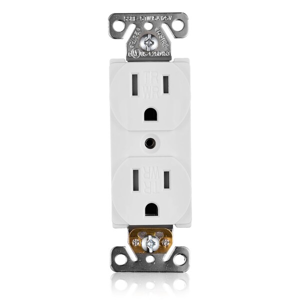 Faith 15 Amp 125-Volt Weather and Tamper-Resistant NEMA5-15R Wall Mount Duplex Outlet, White, 10PK - SSRE5TRWR-WH-10