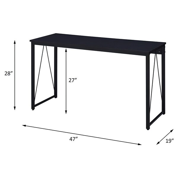 Acme Wooden Rectangle Top Writing Desk with Metal Sled Base in Black - ER-0232BK