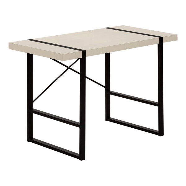 Monarch Specialties Computer Desk, Home Office, Laptop, 48"L, Work, Metal, Laminate, Beige, Black, Contemporary, Modern - I 7659