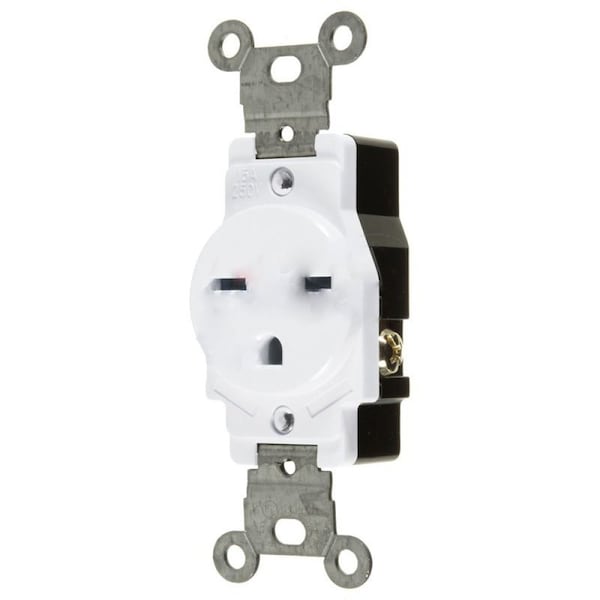 American Imaginations 15 AMP Round White Electrical Receptacle Plastic-Aluminum - AI-36862
