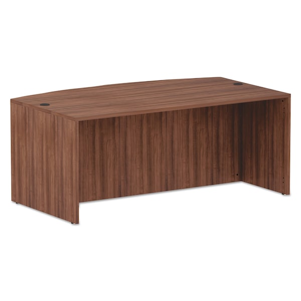 Alera Desk Shell Alera Valencia Bow Front Desk Shell, 41.38 in D X 29.63" H, 71" W X Modern Walnut - VA227236WA