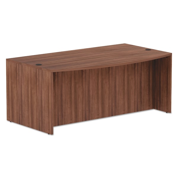 Alera Desk Shell Alera Valencia Bow Front Desk Shell, 41.38 in D X 29.63" H, 71" W X Modern Walnut - VA227236WA