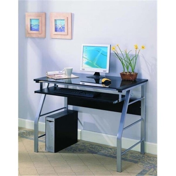 Inroom Furniture Designs Inroom Furniture Designs 2940 Computer Desk Silver - Clear Glass Finish - 2940