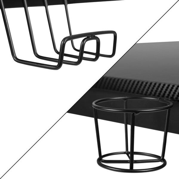 Flash Furniture Black Gaming Desk and Chair Set with Cup Holder - BLN-X10D1904-GY-GG
