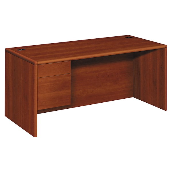 Hon Pedestal Desk Desk, 10700, L/P, 1Dw, 66W, Co, 30" D X 29-1/2" H, 66" W X Particle Board, Cognac - HON10784LCO