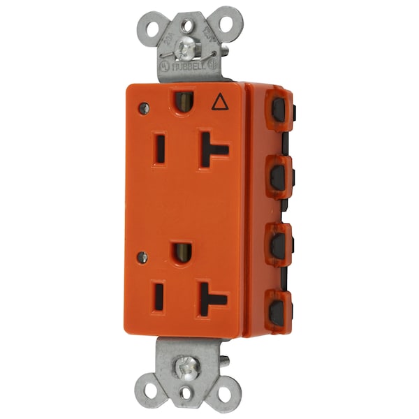 Hubbell Wiring Device-Kellems Straight Blade Devices, Receptacles, Isolated Ground, Style Line Decorator Duplex, SNAPConnect, LED Indicator, 20A 125V, 5-20R. - SNAP2162IGL
