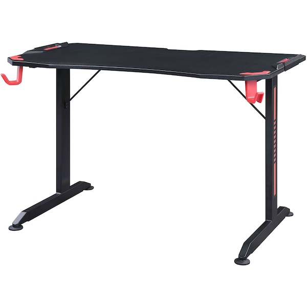 Lorell Gaming Desk, w/Monitor Shelf/Hooks, 48"x26"x36", Black - LLR84393
