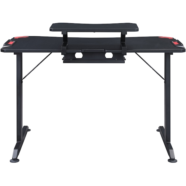 Lorell Gaming Desk, w/Monitor Shelf/Hooks, 48"x26"x36", Black - LLR84393