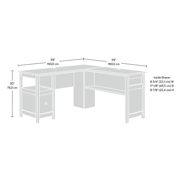 Sauder 59.06 in D X 30.04 in H, 59.06 in W X Engineered wood - 427419