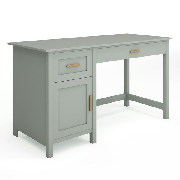 Martha Stewart 22.75 in H, 54 in W X Engineered Wood, Steel, Sage Frame/Polished Brass Hardware - ZG-ZP-09-SG-GLD-MS