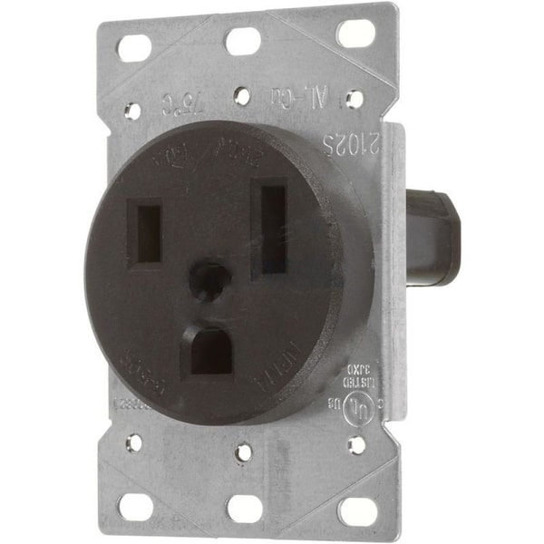 American Imaginations 50 Amp Round Black Electrical Receptacle Plastic-Aluminum - AI-36857