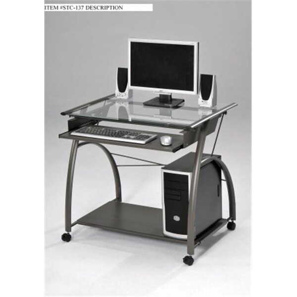 Acme Furniture Industry Inc Acme Furniture Industry 00118 Vincent Computer Desk in Silver - 118