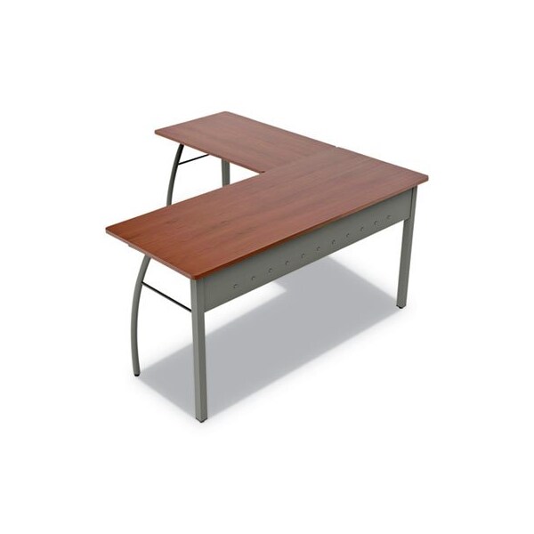 Linea Italia Trento Line L-Shaped Desk, 59.13in X 59.13in X 29.5in, Cherry - TR737CH