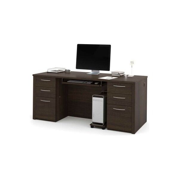 Bestar Bestar 71" Executive Desk Kit - 71" - Dark Chocolate - Embassy Series - 60890-79