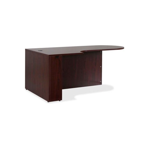 Lorell Lorell Left Hand Desk with Peninsula - 70.9" x 41.9" x 29.5" - Mahogany - Essentials Series - 59551