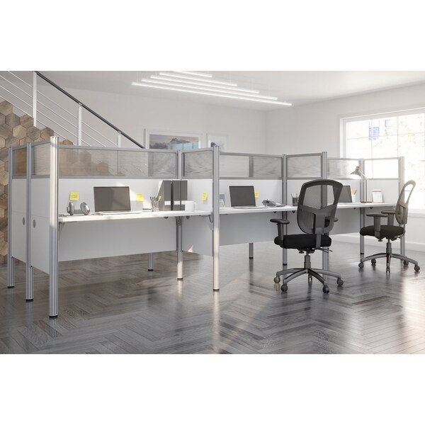 Bestar Bestar Pro-Biz 183W 6-Person Office Cubicles with High Privacy Panels in white - 100873D-17