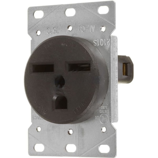 American Imaginations 30 AMP Round Black Electrical Receptacle Plastic-Aluminum - AI-36856