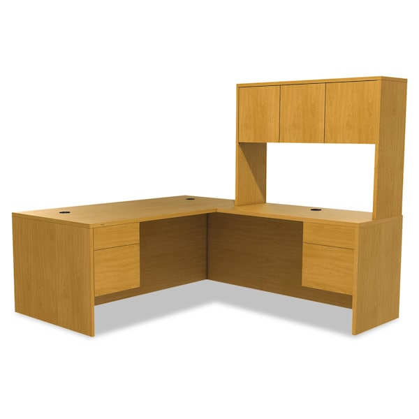 Hon Large L or U 3/4-Height Ped Desk, 36 in D X 29.5" H, 72" W X Woodgrain Laminate, Harvest - H10586L.CC