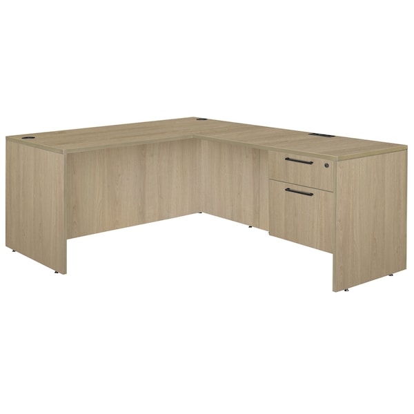 Regency Legacy 66 x 77 in. L Desk with Single Pedestal Drawer Unit- Noble Oak - LLDSP663047NO