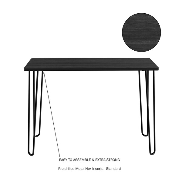 Hastings Home Hairpin Leg Computer Desk, Black - 228133ICX