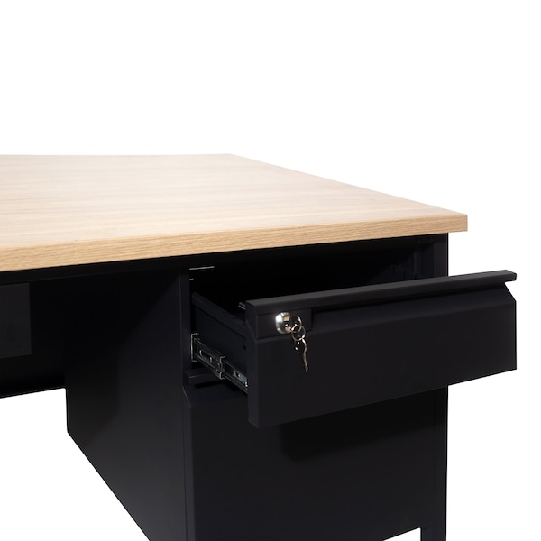 Flash Furniture 30 in D X White Oak, 70 in W X - GC-M-BLK-177-WHTOAK-GG