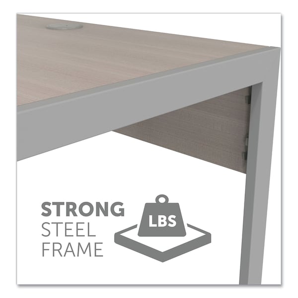 Linea Italia Klin Desk, 33" x 19", Ash, 19 in D X 29.5" H, 33" W X Steel, Ash - LITSH763ASH