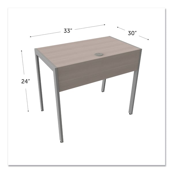 Linea Italia Klin Desk, 33" x 19", Ash, 19 in D X 29.5" H, 33" W X Steel, Ash - LITSH763ASH