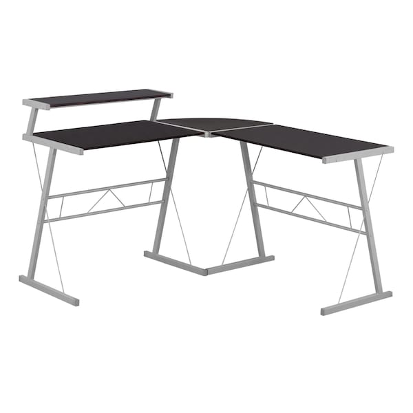 Monarch Specialties Computer Desk, Home Office, Corner, L Shape, Work, Laptop, Metal, Laminate, Brown, Grey - I 7171