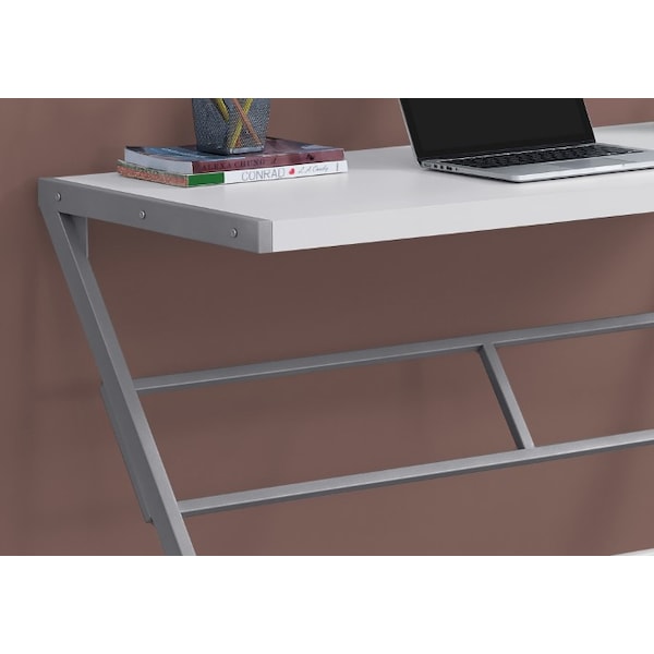 Monarch Specialties Computer Desk, Home Office, Laptop, 48"L, Work, Metal, Laminate, White, Grey, Contemporary, Modern - I 7372