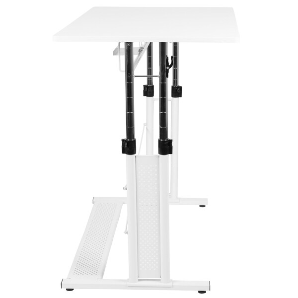 Flash Furniture White Adjustable Office Table - NAN-JN-21908-WH-GG