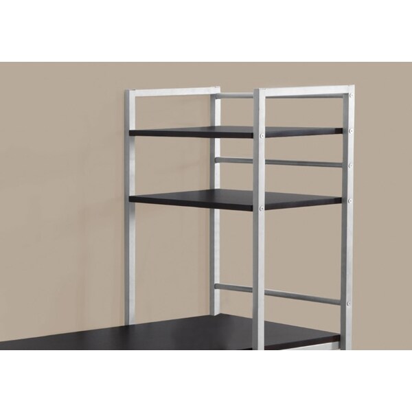Monarch Specialties Computer Desk, Home Office, Laptop, Storage Shelves, 48"L, Work, Metal, Laminate, Brown, Grey - I 7166