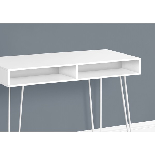 Monarch Specialties Computer Desk, Home Office, Laptop, Left, Right Set-up, Storage Drawers, 40"L, Work, Metal, White - I 7770