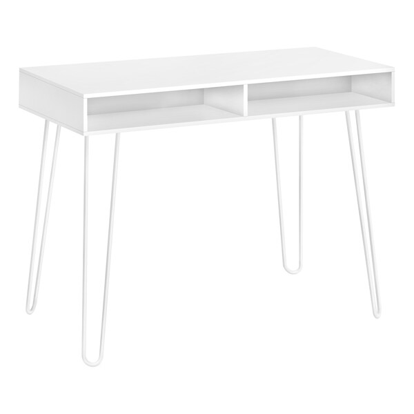 Monarch Specialties Computer Desk, Home Office, Laptop, Left, Right Set-up, Storage Drawers, 40"L, Work, Metal, White - I 7770