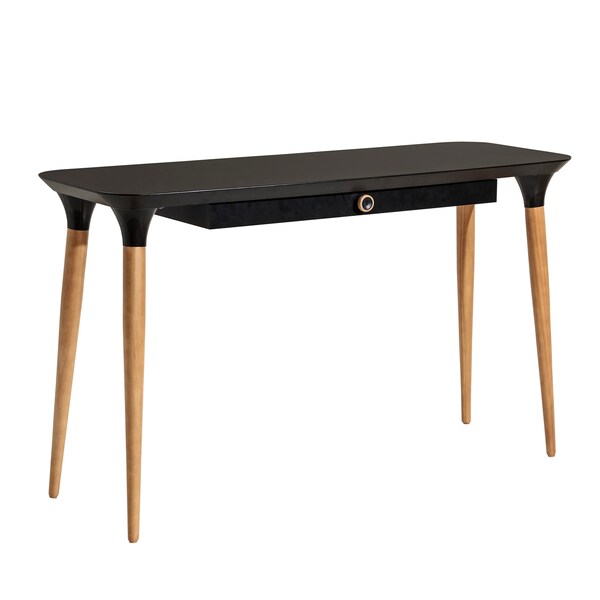 Manhattan Comfort Office Desk, 29.64 in H, 19.29 in W X Black and Cinnamon - 253252