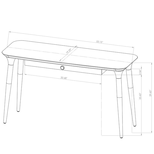 Manhattan Comfort Office Desk, 29.64 in H, 19.29 in W X Black and Cinnamon - 253252