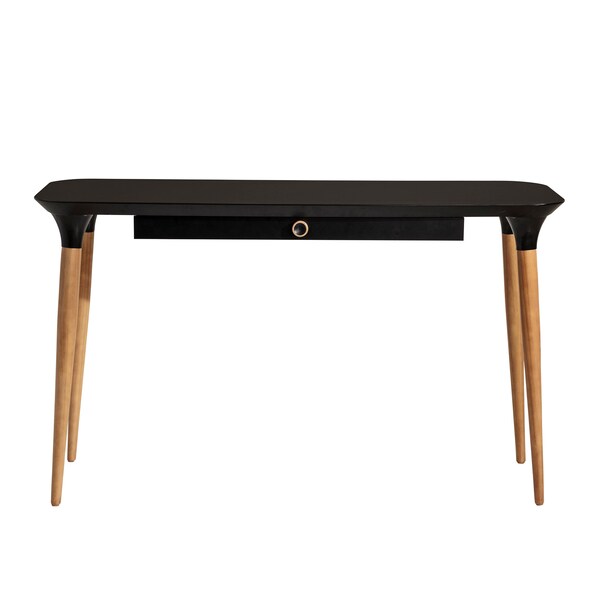 Manhattan Comfort Office Desk, 29.64 in H, 19.29 in W X Black and Cinnamon - 253252