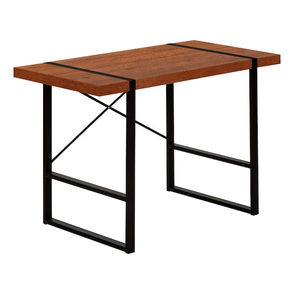 Monarch Specialties Computer Desk, Home Office, Laptop, 48"L, Work, Metal, Laminate, Brown, Black, Contemporary, Modern - I 7656