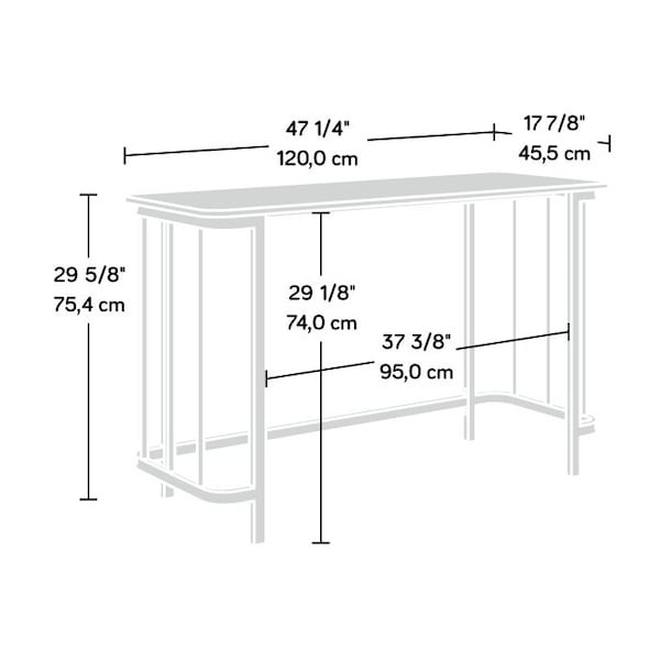 Sauder 17.91 in D X 29.68 in H, 47.24 in W X Engineered wood, Metal - 431312