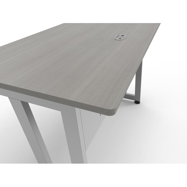 Linea Italia Rectangular Desk, Computer Table, 48 inW x 24 inD x 30 inH, Gray/Ash - ZUD103