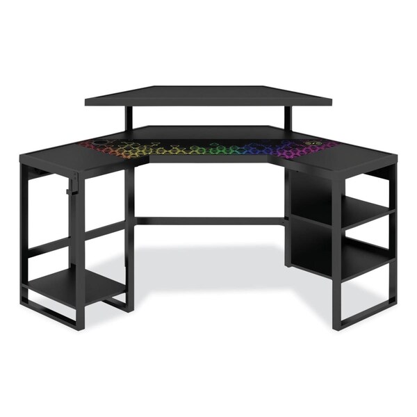 Kd Bufe Levelup Gear Leet Corner Gaming Desk - 53.25 x 51.75 x 36.75 in. - Onyx - KD3213397
