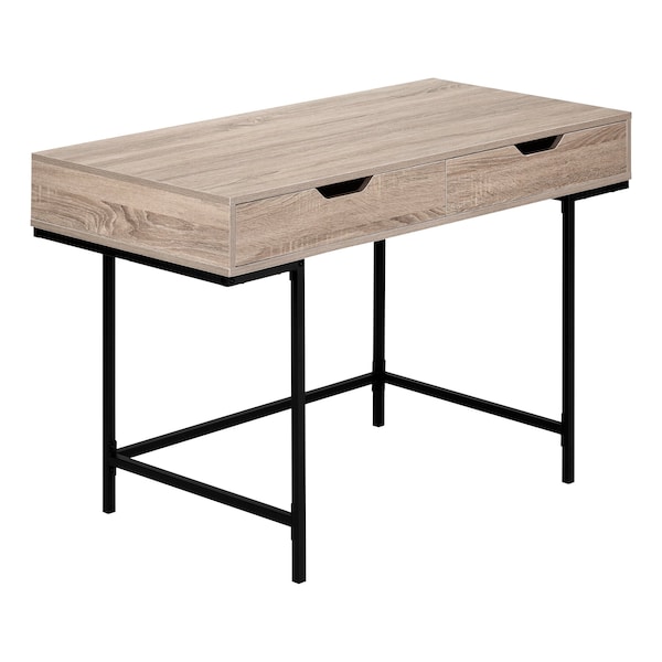 Monarch Specialties Computer Desk, Home Office, Laptop, Storage Drawers, 48"L, Work, Metal, Laminate, Brown, Black - I 7555